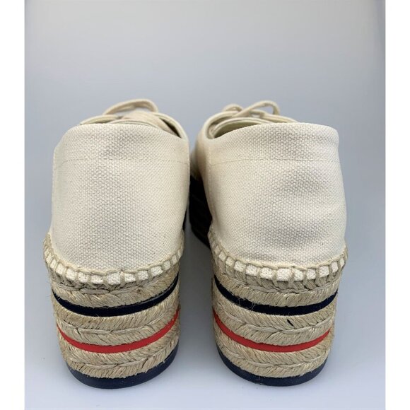 NIB Gucci Women's Platform Espadrilles with logo In White Size 38.5 - Picture 8 of 11